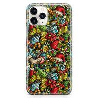 Apple iPhone 11 Pro Kılıf Yılbaşı Süsleri Doodle Arka Kapak Koruma Desenli Full Koruyucu
