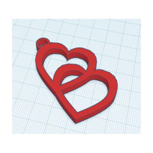 Çift Kalp Anahtarlık 3D Baskı (Bu ürün Sadece Plastik parçadır - Almadan Önce Soru Sorabilirsiniz)