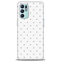Oppo Reno 6 Kılıf HD Baskılı Kılıf - Minik Siyah Kalp + Tam Ekran Koruyucu