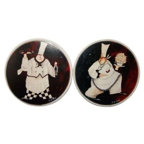 Seramik Bardak Altlığı 2 Li Set Aşçı Desenli 10X10Cm