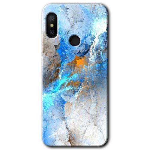 Xiaomi Mi A2 Lite HD Baskılı Kılıf + 9D Tam Ekran Koruyucu - Mavi Buzul