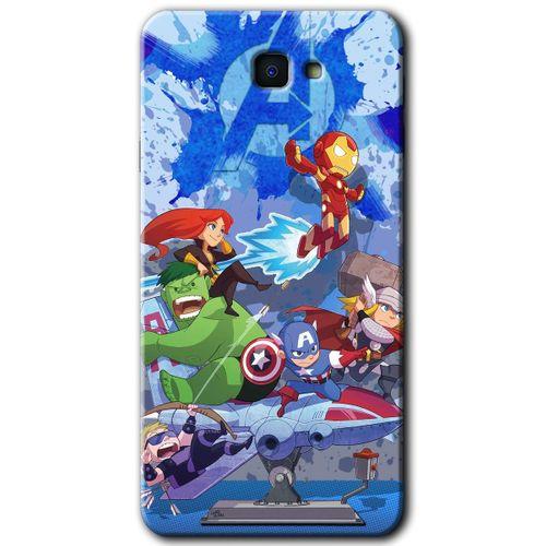 MRCİLETİSİM MRCİLETİSİM Samsung Galaxy J7 Prime 2 Kılıf HD Desen Baskılı Arka Kapak + Temperli Cam - Avengers Cartoon