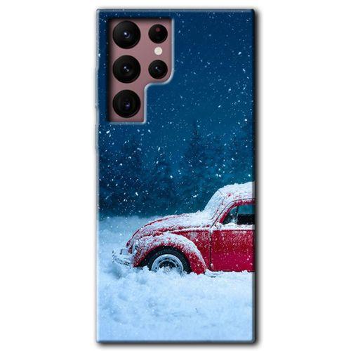 Galaxy S22 Ultra Kılıf HD Desen Baskılı Arka Kapak - Karlı Vosvos + Kırılmaz Cam
