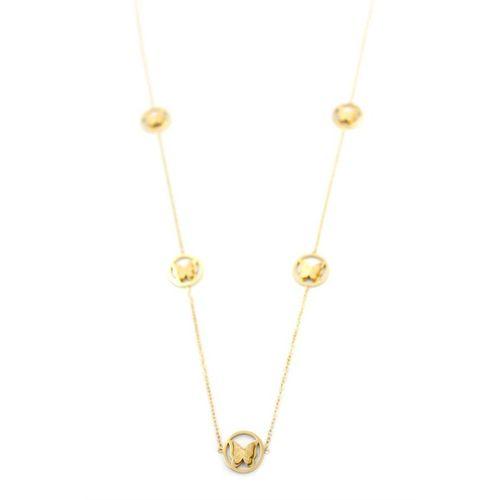 Kelebek Kolye - 90 cm - Altın