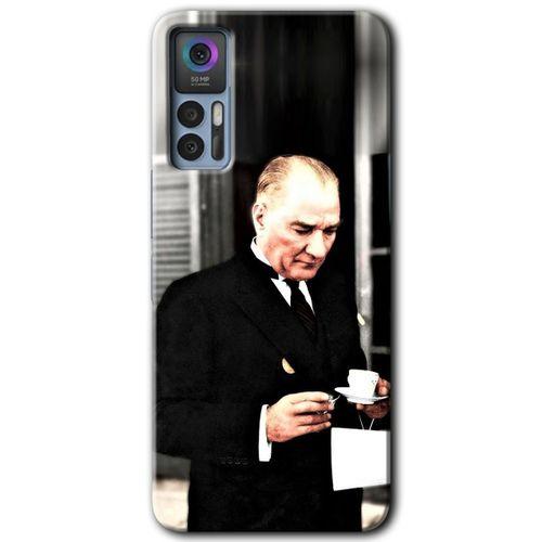 TCL 30 Kılıf HD Desen Baskılı Arka Kapak - Atatürk Türk Kahvesi