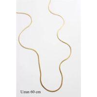 Uzun İnce İtalyan Zincir Kolye (60 cm) - Altın