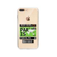 iPhone 7 Plus Paris Bilet Tasarımlı Premium Şeffaf Silikon Kılıf