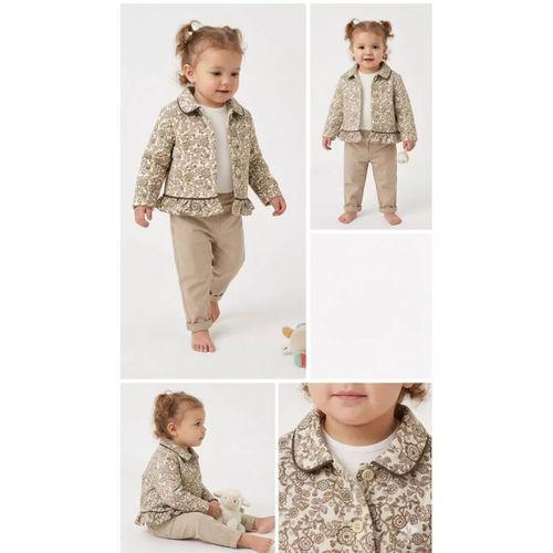 6-24 Ay Ceketli Keten Pantolonlu 3lü Bebek Takımı