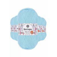 5 Adet Baby One Tüylenmeyen El Örgü İpi Yünü Gök Mavi K502