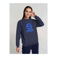 Sparco Logo Baskılı Indigo Mavi Kadın Sweatshirt