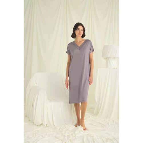 Yakası Dantelli Kısa Kollu Gecelik