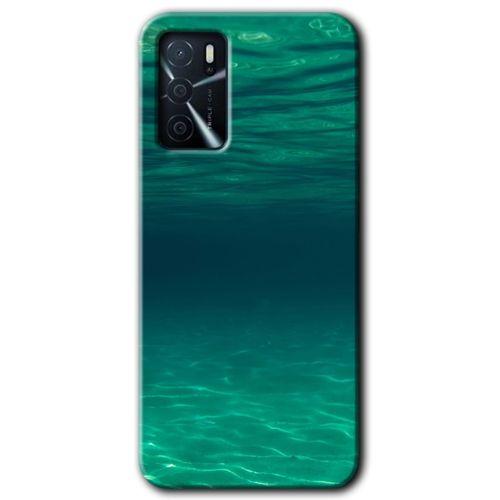 MRCİLETİSİM Oppo A16 Kılıf Baskılı Kapak - Derin Deniz + 5D Tam Kaplayan Cam
