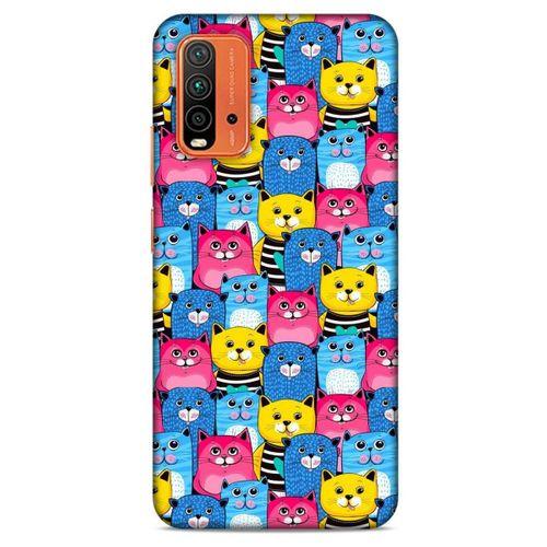 Lopard Xiaomi Redmi 9T Uyumlu Kılıf Kediler (36) Glitter Kılıf Mavi Pembe