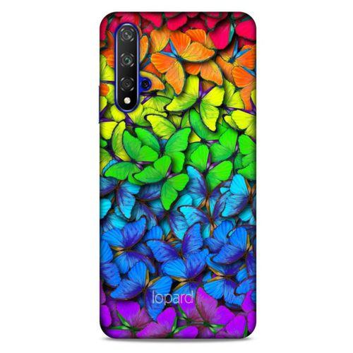 Huawei P Smart S Y8P Kılıf Kelebek Etkisi (4) Koruma Kılıfı Yeşil Kırmızı