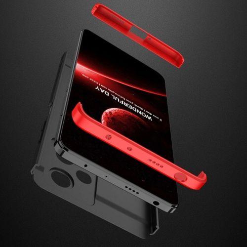 Xiaomi Redmi Note 12 Pro Kılıf 3 Parçalı 360 Tam Korumalı Rubber AYS Kapak - Mavi Siyah