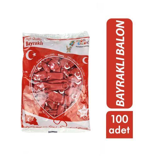 12 inç Bayraklı Lateks Balon - 100'lü Paket