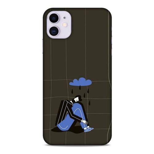 Apple Iphone 11 Kılıf Depresyon (33) Hybrid Kılıf Kahve Toz Pembe