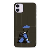Apple Iphone 11 Kılıf Depresyon (33) Hybrid Kılıf Kahve Toz Pembe