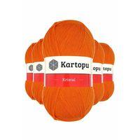 5 Adet Kristal Çift Katlı El Örgü Lif İpi Turuncu K210