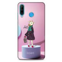 Huawei P30 Lite Kılıf FunnyMaX (8) Baskılı Kılıf Pembe Mavi