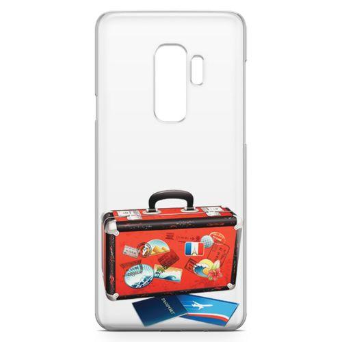 Samsung Galaxy S9 Plus Kılıf Turistik Valiz Arka Kapak Koruma Desenli Full Koruyucu