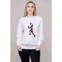 Basket Spor Basketci Baskılı Beyaz Kadın Sweatshirt