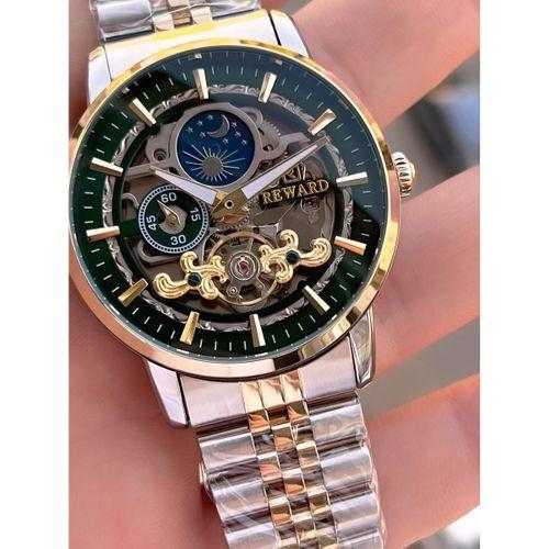 Reward Özel Tasarım Otomatik Mekanizma Çelik Kordon 5 Atm Suya Dayaknıklı Erkek Kol Saati W.14626.7