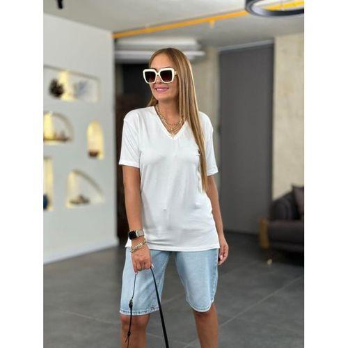 Kadın Kısa Kollu V Yaka Bluz