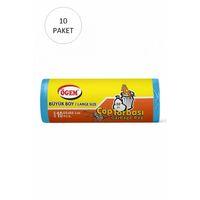 Büyük Boy Çöp Torbası 65 x 80 cm 10 Lu Rulo x 10 Paket = 100 Adet (Mavi)
