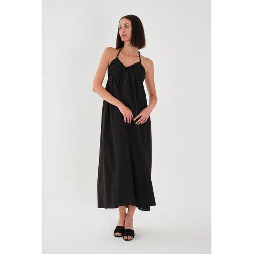 ALEXANDERGARDI Halter Yaka Brode Detaylı Maxi Elbise
