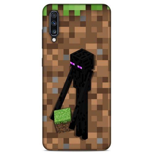 Lopard Samsung Galaxy A70 Uyumlu Kılıf PiXel (26) Tpu Silikon Kılıf Kahverengi MC