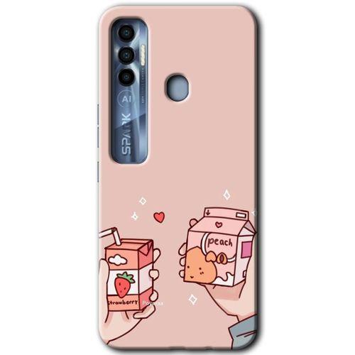 Tecno Spark 7 Pro HD Baskılı Kılıf + 9D Tam Ekran Koruyucu - Meyveli Süt