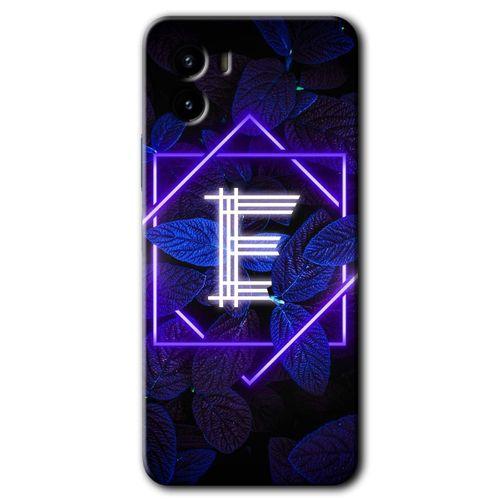 Vivo Y15s HD Baskılı Kılıf + 9D Tam Ekran Koruyucu - Dark Neon Yaprak E Harfi