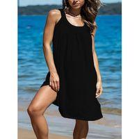 Kadın Omuzlardan Açık Yuvarlak Yaka Pileli Viskon Elbise