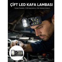 3 Fonksiyonlu Led Far El Feneri Çalışma Lambası Uzun Pil Ömürlü Yeni Nesil