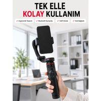 Profesyonel Aı Gimbal Selfie Stick Yüz Takipli Telefon Sabitleyici Bluetooth Kumandalı Katlanabilir Tripod