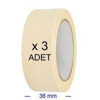 3 Adet Kağıt Bant 36mm Maskeleme Bandı Boya Bandı
