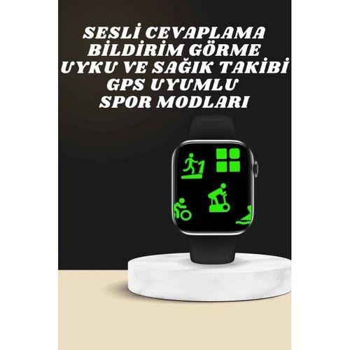 Akıllı Saat Wireless Şarj Yüksek Çözünürlüklü Müzik Dinleme Sesli Cevaplama