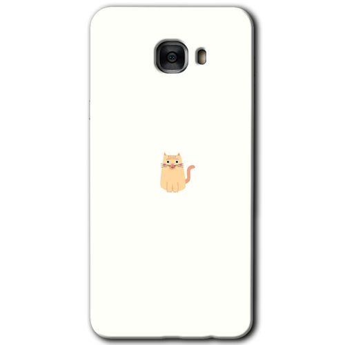 Galaxy C9 Pro Kılıf HD Desen Baskılı Arka Kapak - Cat Minimalism + Kırılmaz Cam