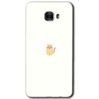 Galaxy C9 Pro Kılıf HD Desen Baskılı Arka Kapak - Cat Minimalism + Kırılmaz Cam