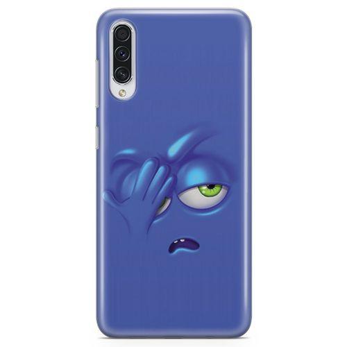 Samsung Galaxy A50s Kılıf Mutsuz Mavi Arka Kapak Koruma Desenli Full Koruyucu