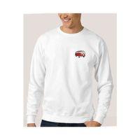 Araba Minibüs Kırmızı T2 Baskılı Beyaz Erkek Sweatshirt