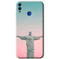 MRCİLETİSİM Honor 8x Kılıf HD Desen Baskılı Arka Kapak + Temperli Cam - Rio