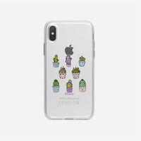 iPhone Xs Max Sevimli Kaktüsler Şeffaf Telefon Kılıfı