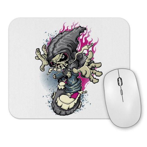 Skull On Skateboard Mouse Pad