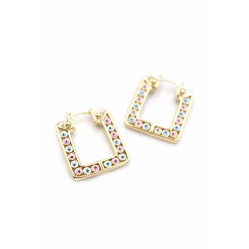 Kare Nazar Küpe - Altın