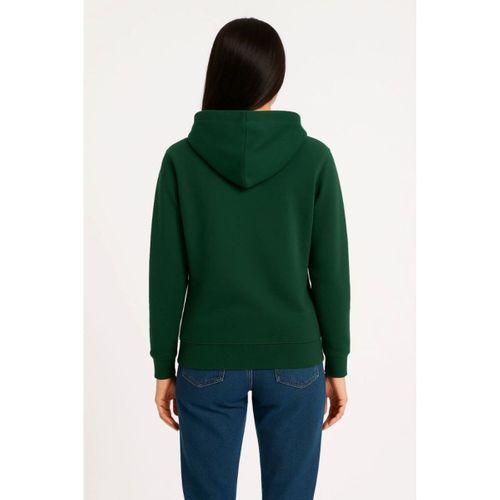 Üç İplik Kapüşonlu Kanguru Çepli SweatShirt Hoodie - Haki