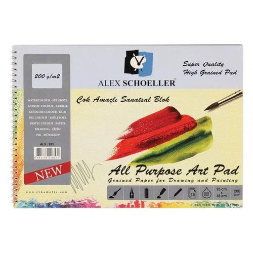 ALEX ÇOK AMAÇLI RESİM DEFTER (25* 35 cm) 200 gram 15 Yaprak (ALEX-893 )