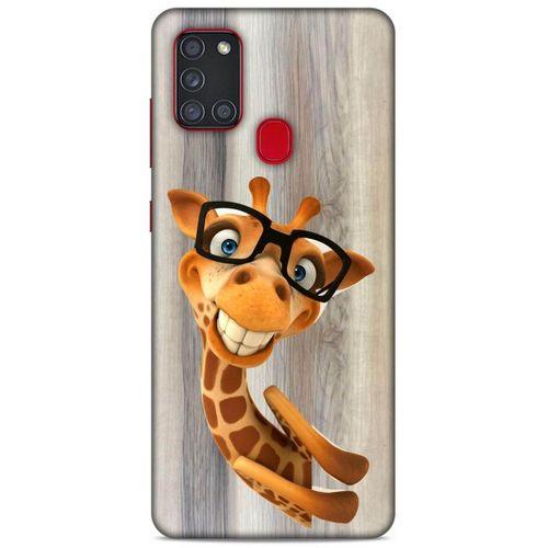 Lopard Samsung Galaxy A21s Uyumlu Kılıf GameX (43) Thin Fit Kılıf Gözlüklü Zürafa