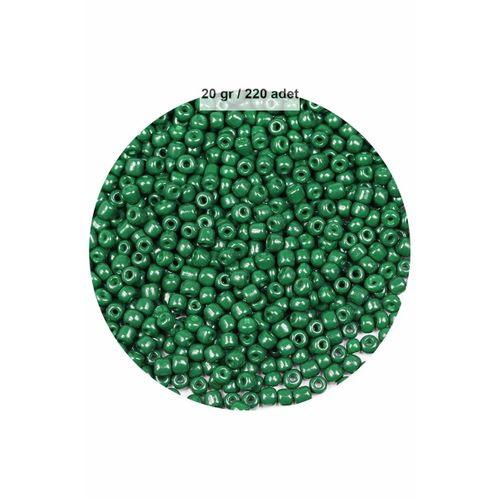 Koyu Yeşil Renk 4 mm Yaklaşık 220 adet/20 gram Cam Boncuk Oya Yazma Bileklik ve Kolye